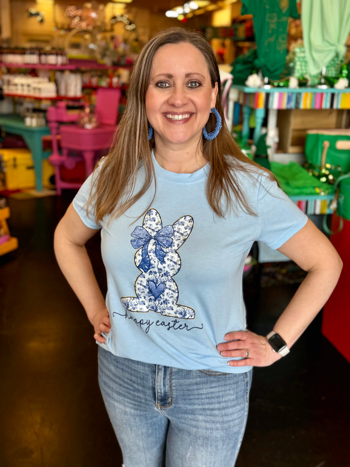 Blue Chinoiserie Bunny Tee