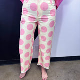 Yellow & Pink Polka Dot Pants