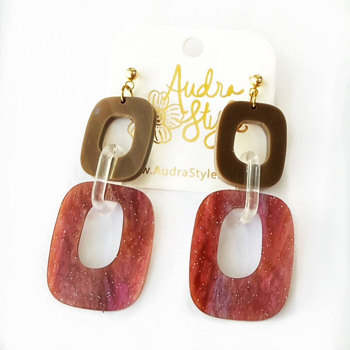 Lola Espresso Brown Sparkle Earrings