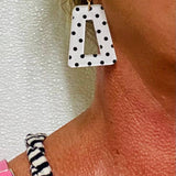 Pink Stripe & Polka Dot Drop Earrings