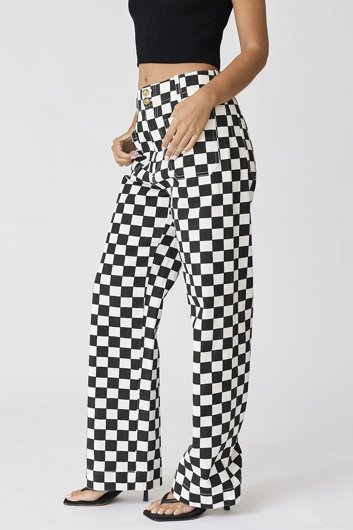 Black Demi Checkered Jeans