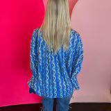 Blue Print Dolman Sleeve Top