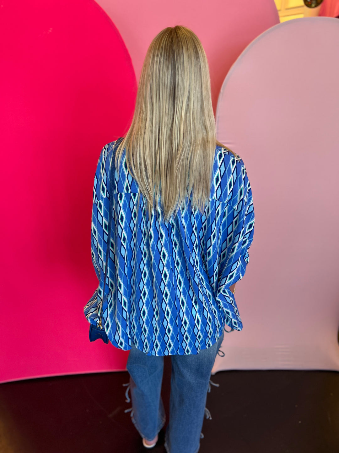 Blue Print Dolman Sleeve Top