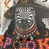 Jewel Collared Let's Get Spooky Zebra (White)