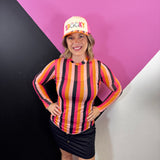 Boo Stripes Mesh Top