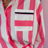 Pink Striped Vacay Lounge Top