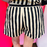 Black Classic Stripe Shorts