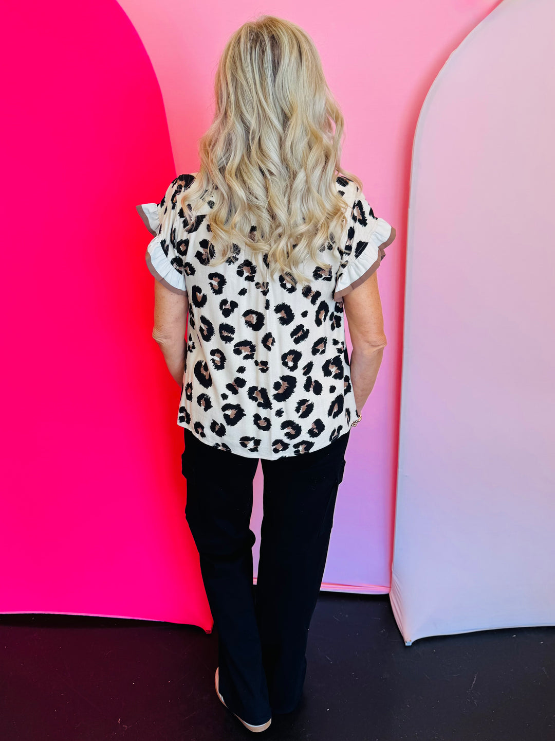 Leopard Button Front Top