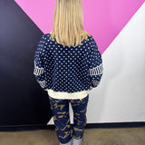 Navy & Cream Polka Dot Sweater