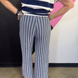 Navy Ribbed Stripe Lounge Pants