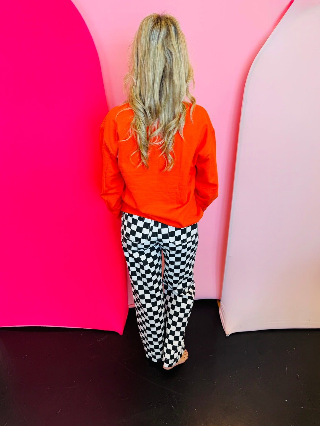 Orange Checkered Pumpkin Sweatshirt