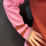 Pink & Rust Colorblock Sweater