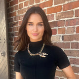 Maia Chain Scarf Leopard Necklace