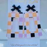 Halloween Checkered Acrylic Earrings