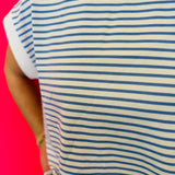 Cornflower Stripe Contrast Trim Top & Short Set