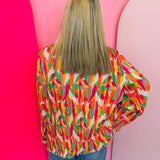 Pleats and Petals Flare Sleeve Top
