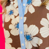 Mocha Bloom Mini Dress