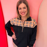 Mia Nora Plaid Printed Pullover