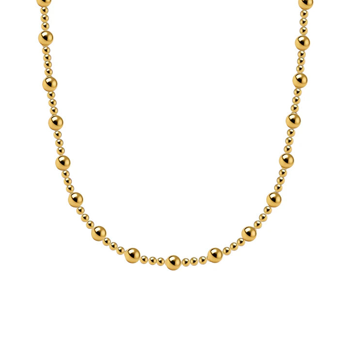 Bara Boheme elegant 14K gold filled beaded necklace with mixed 2mm and 4mm beads.
