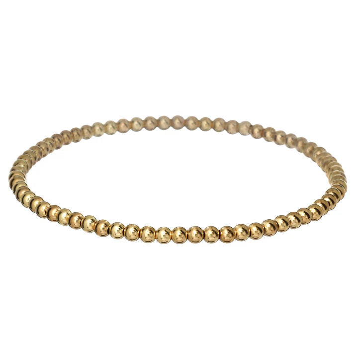 Bara Boheme elegant 14K gold filled beaded bracelet with 3mm beads.