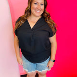 Whitney Black Woven Blouse