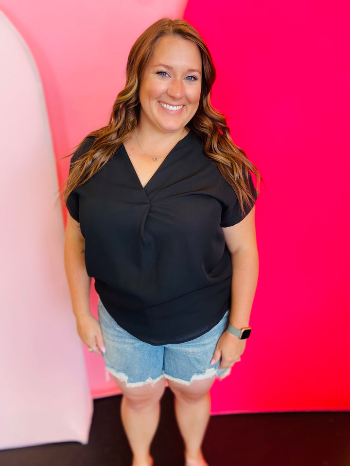 Whitney Black Woven Blouse