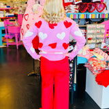 Pearl Embellished Heart Sweater