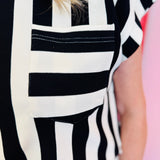 Black Striped Crop Top