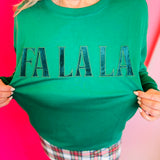 Fa La La Velvet Patch Luxe Pullover