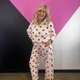 Cream & Red Polka Dot Pullover