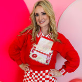 Queen Of Sparkles Red Love Letter With Functioning Zipper Collar Sweatshirt