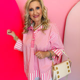 Pink Striped Top
