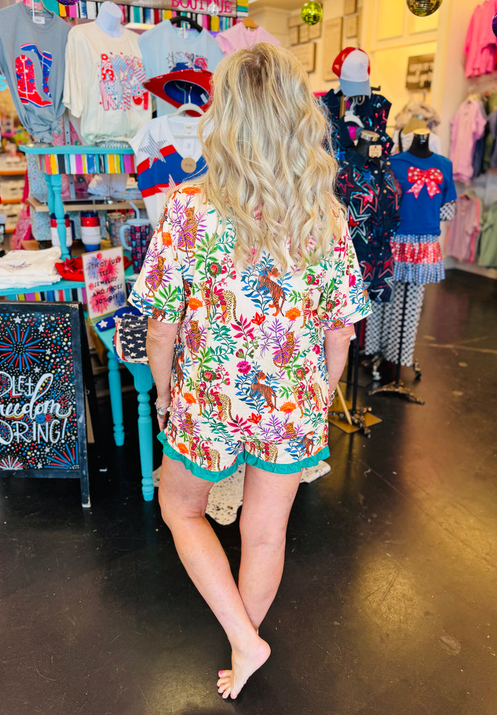 Jungle Oasis Ruffle Pajama Set