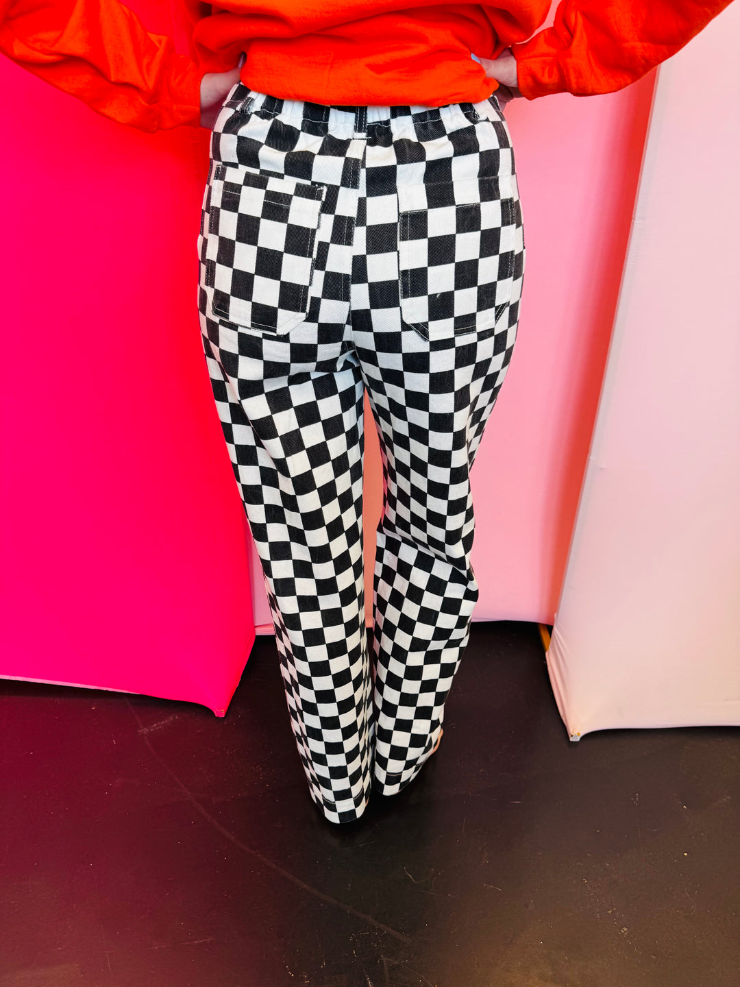 Black Demi Checkered Jeans