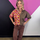 Zenana Brown Pintuck Wide Leg Jeans