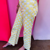 Poppy & Pine Yellow Daisy Dot Denim Pants