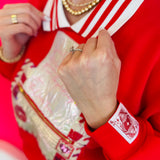 Queen Of Sparkles Red Love Letter With Functioning Zipper Collar Sweatshirt