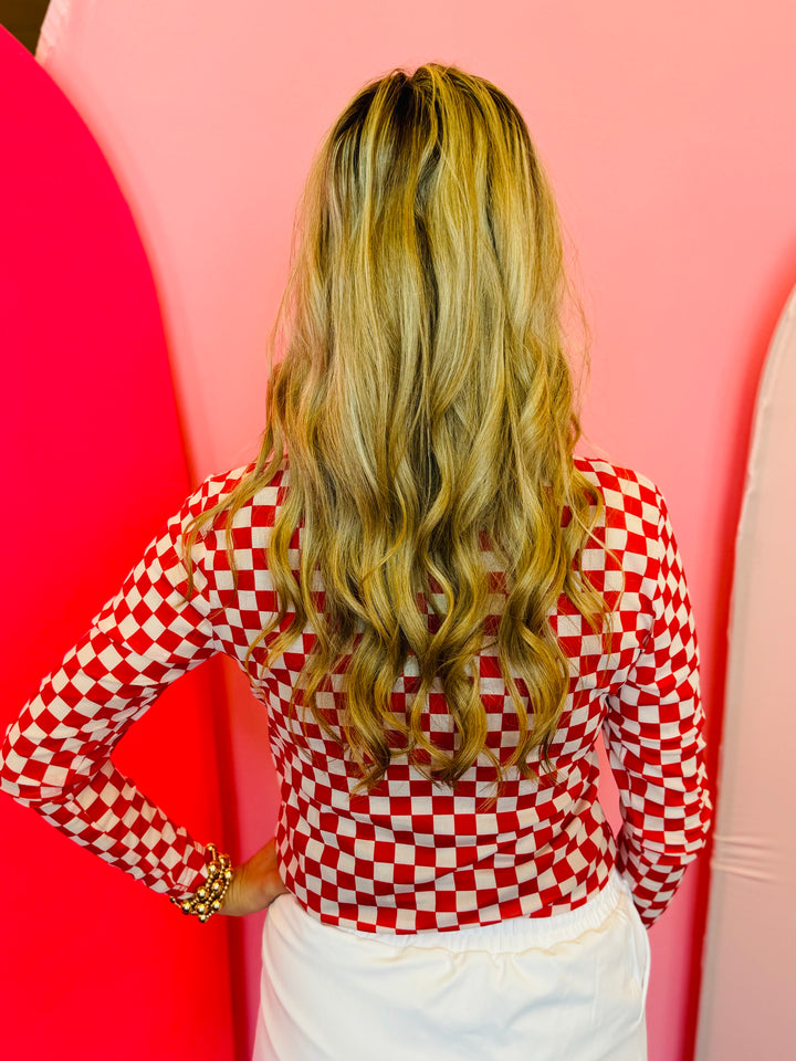 Red Pep Rally Mesh Top