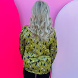 Olive Diamond Pattern Top