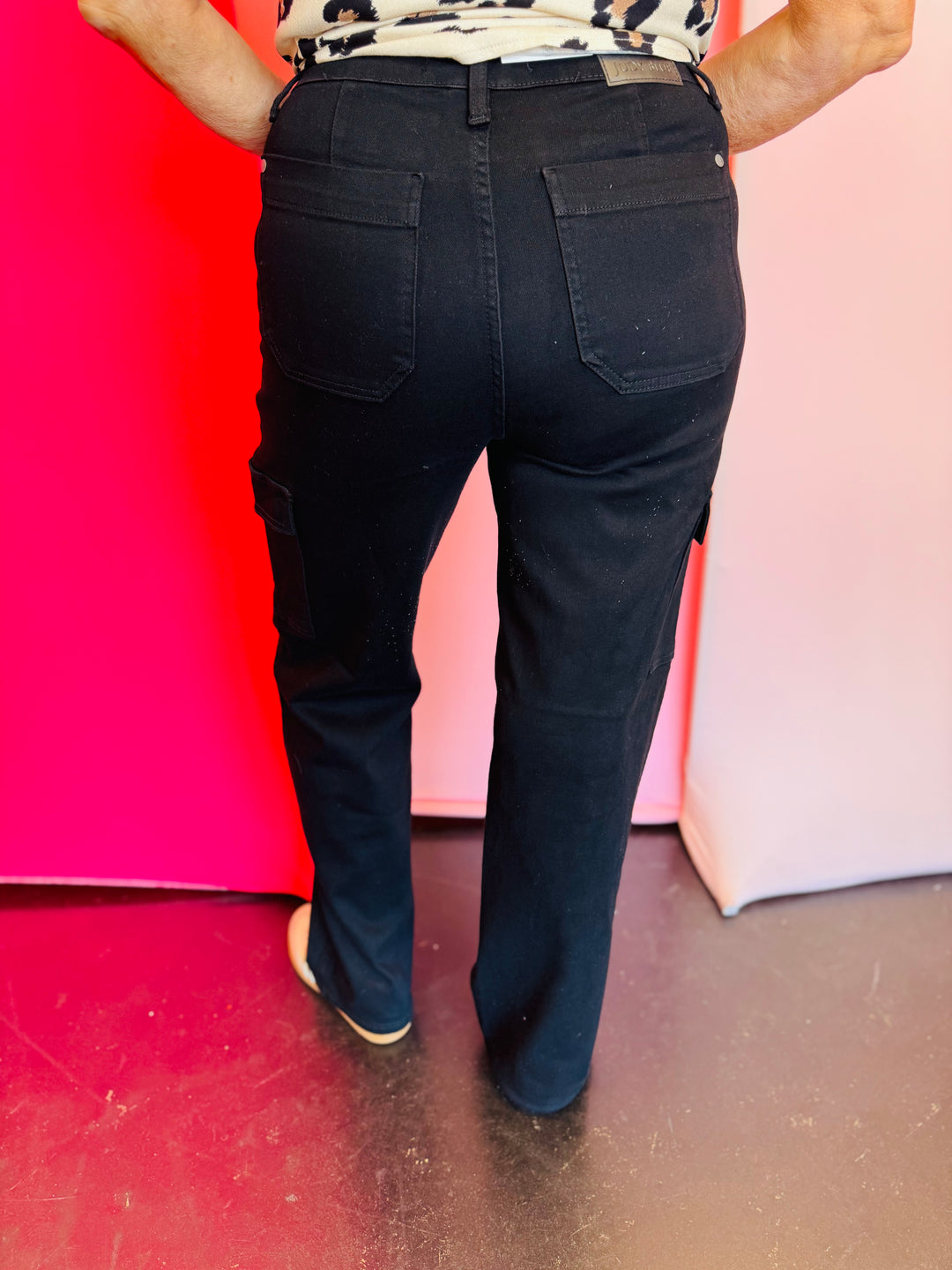 Judy Blue Black Denim Cargo Jeans