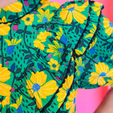 Green Bloom Ruffle Top