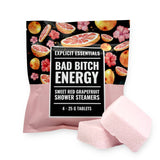 Set of four grapefruit-scented Bad Bitch Energy shower steamers with essential oils for relaxation.