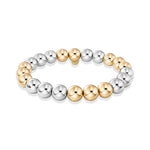 Bara Boheme triple 2-tone 8mm beaded bracelet in gold filled and sterling silver