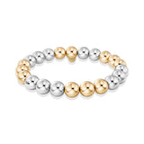 Bara Boheme triple 2-tone 8mm beaded bracelet in gold filled and sterling silver
