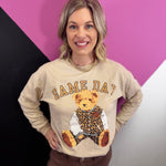 Benny The Bear Game Day Pullover with football-inspired bear graphic and crew neckline.