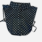 Black detachable collar with white polka dot pattern