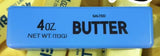 Blue butter-shaped squishy stress toy with soft sensory texture.