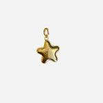 Bubble gold star charm with polished finish for necklaces, bracelets, or scarf styling