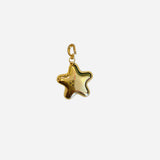 Bubble gold star charm with polished finish for necklaces, bracelets, or scarf styling