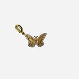 Gold-tone butterfly scarf charm with crystal trim on the wings and body, finished with a gold clasp